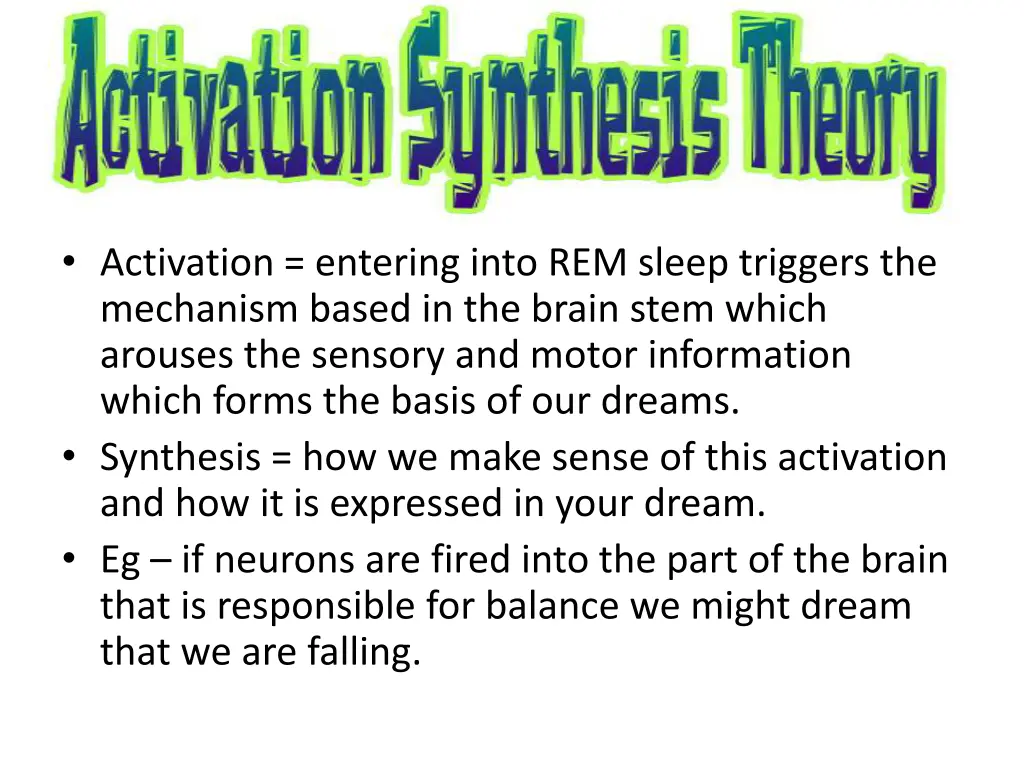 activation entering into rem sleep triggers