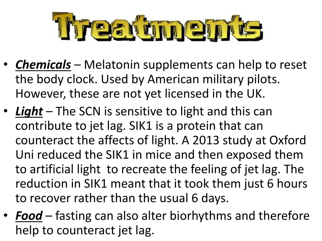 chemicals melatonin supplements can help to reset