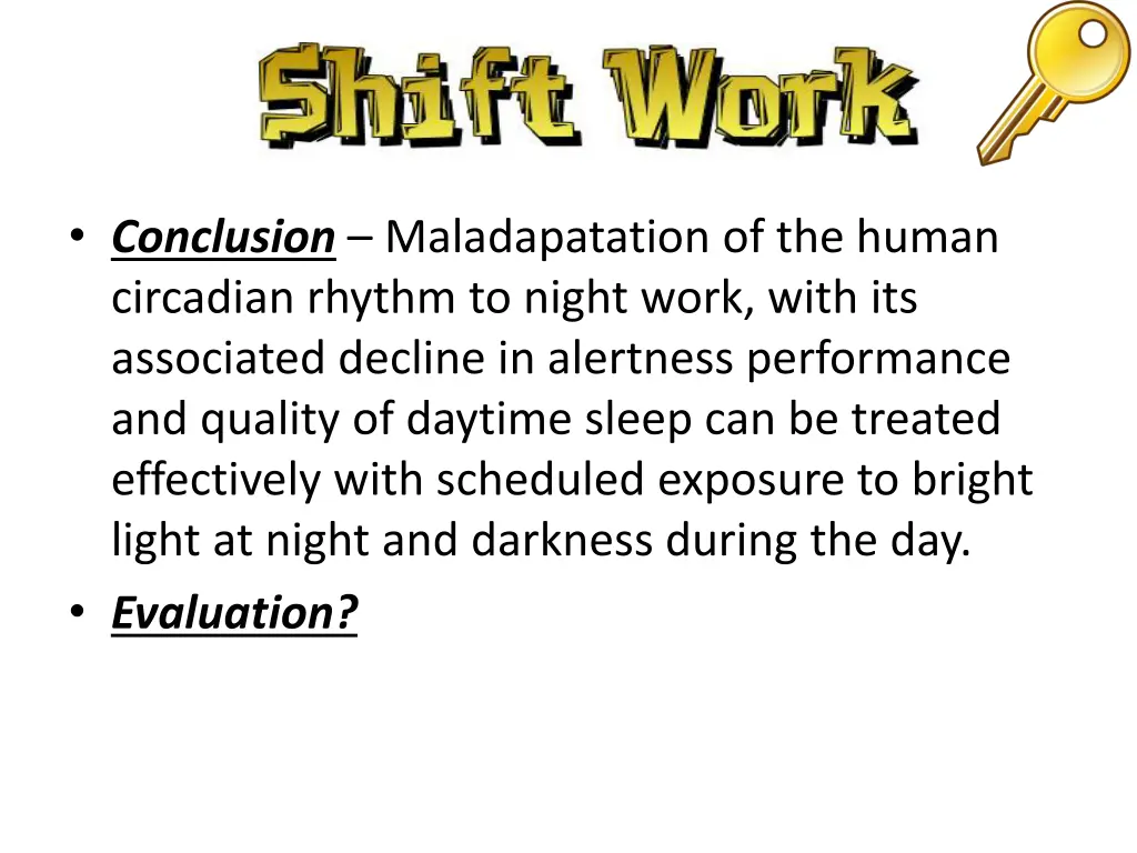 conclusion maladapatation of the human circadian