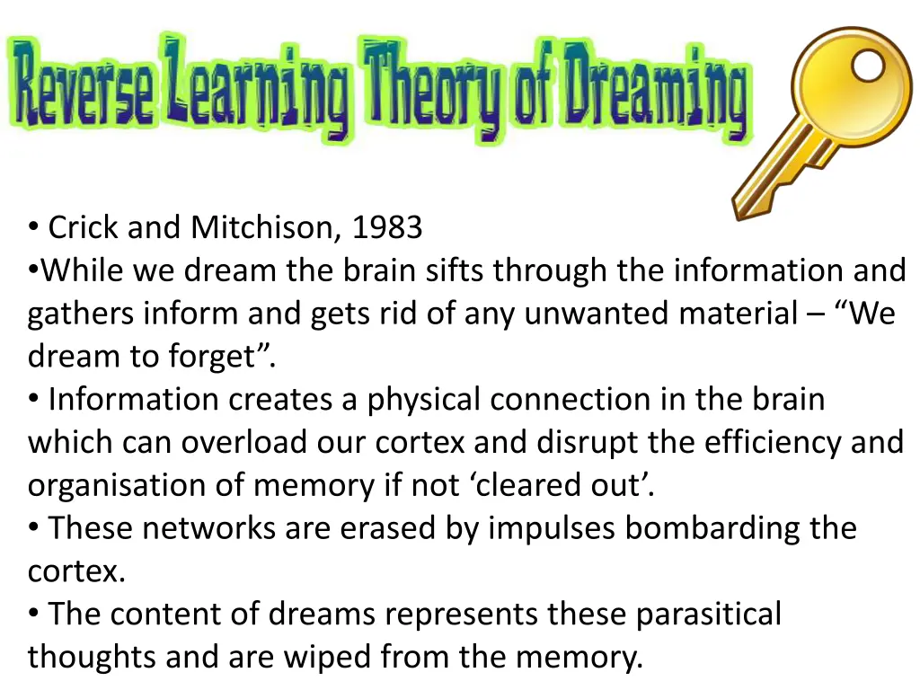 crick and mitchison 1983 while we dream the brain