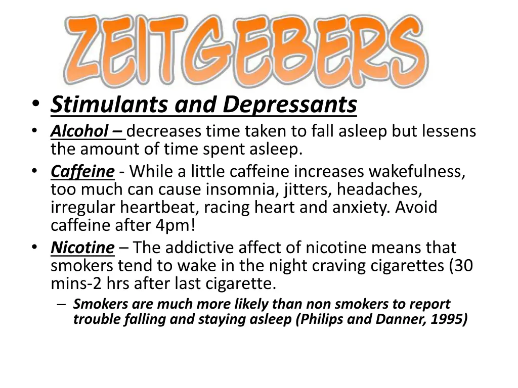 stimulants and depressants alcohol decreases time