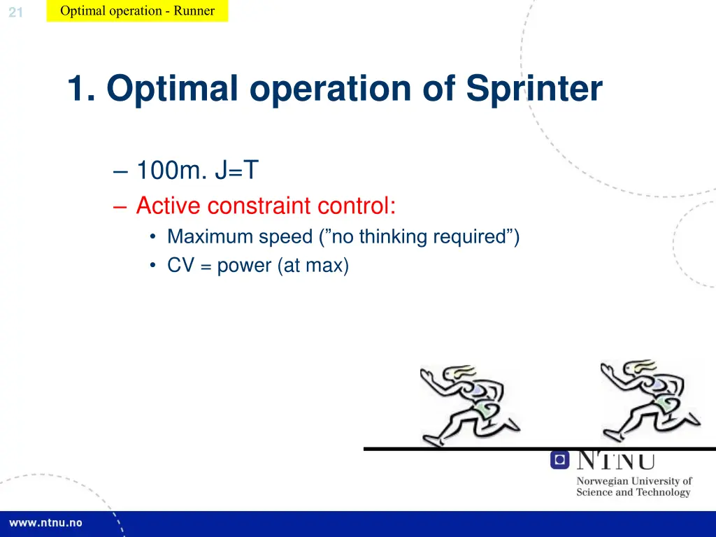 optimal operation runner 1