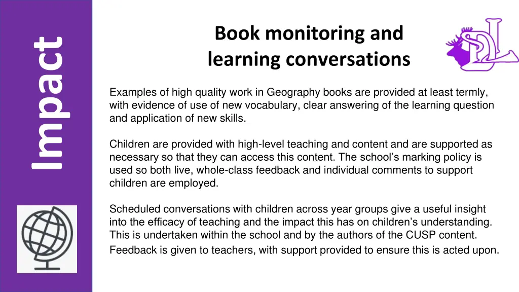 book monitoring and learning conversations