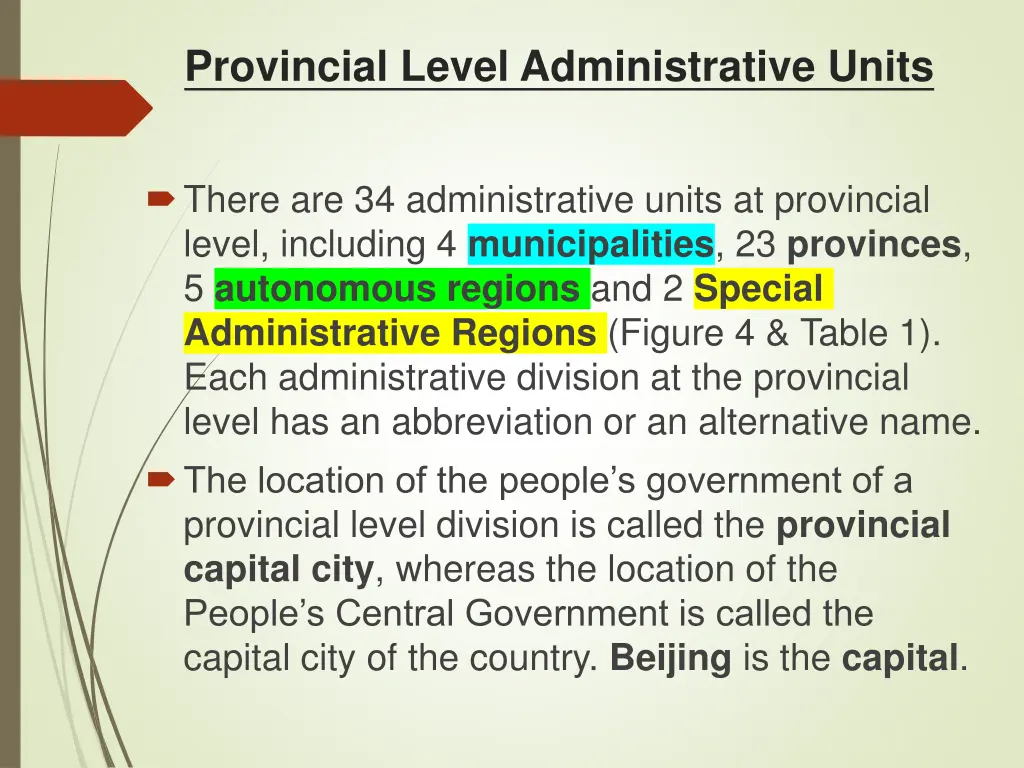 provincial level administrative units