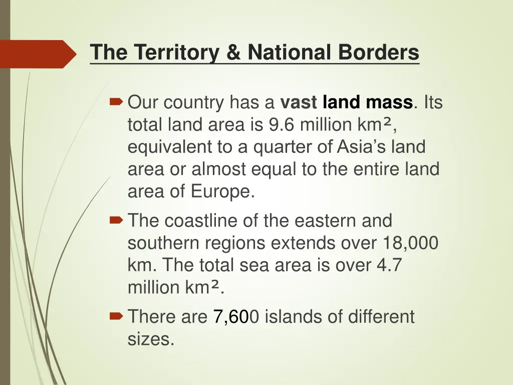 the territory national borders