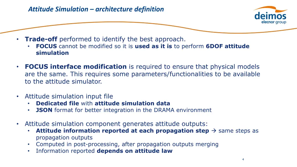 attitude simulation architecture definition