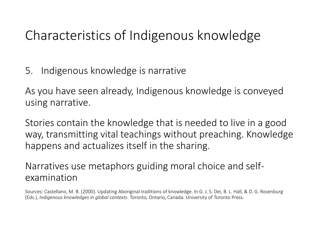 characteristics of indigenous knowledge 5