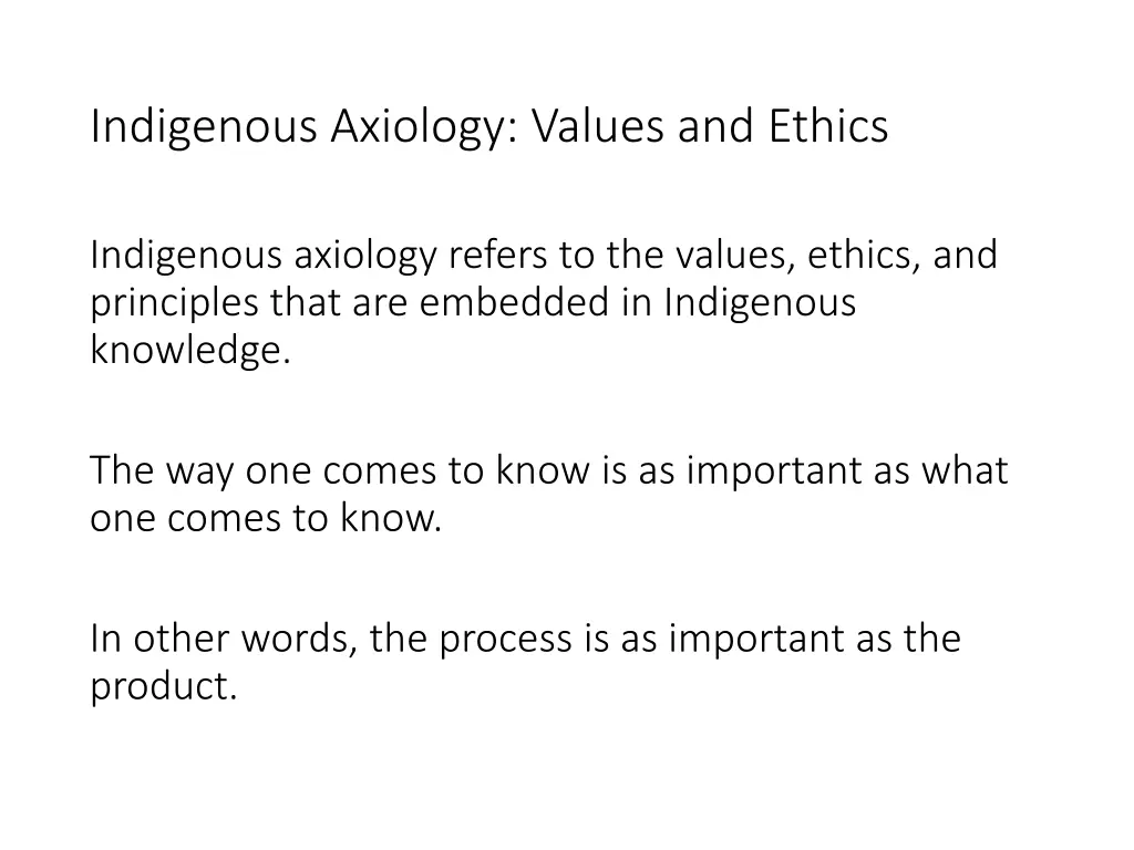 indigenous axiology values and ethics