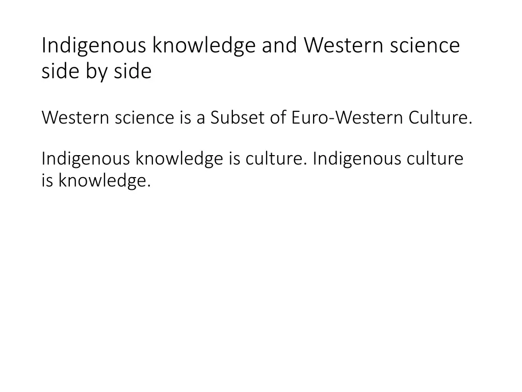 indigenous knowledge and western science side 1