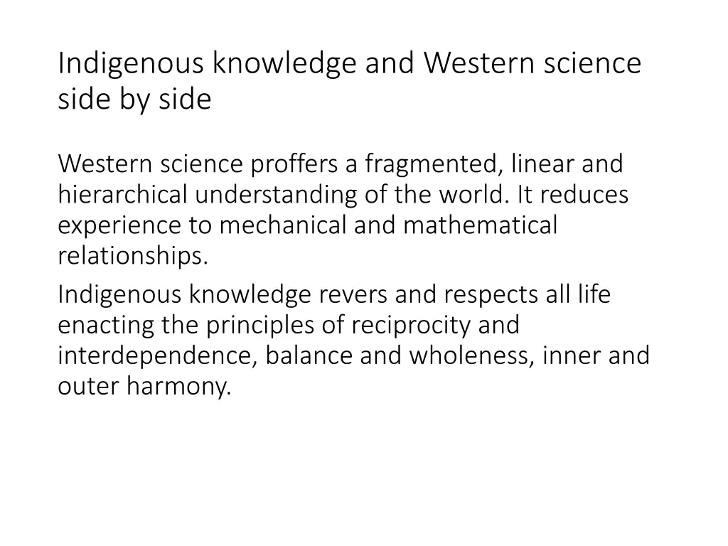 indigenous knowledge and western science side 5