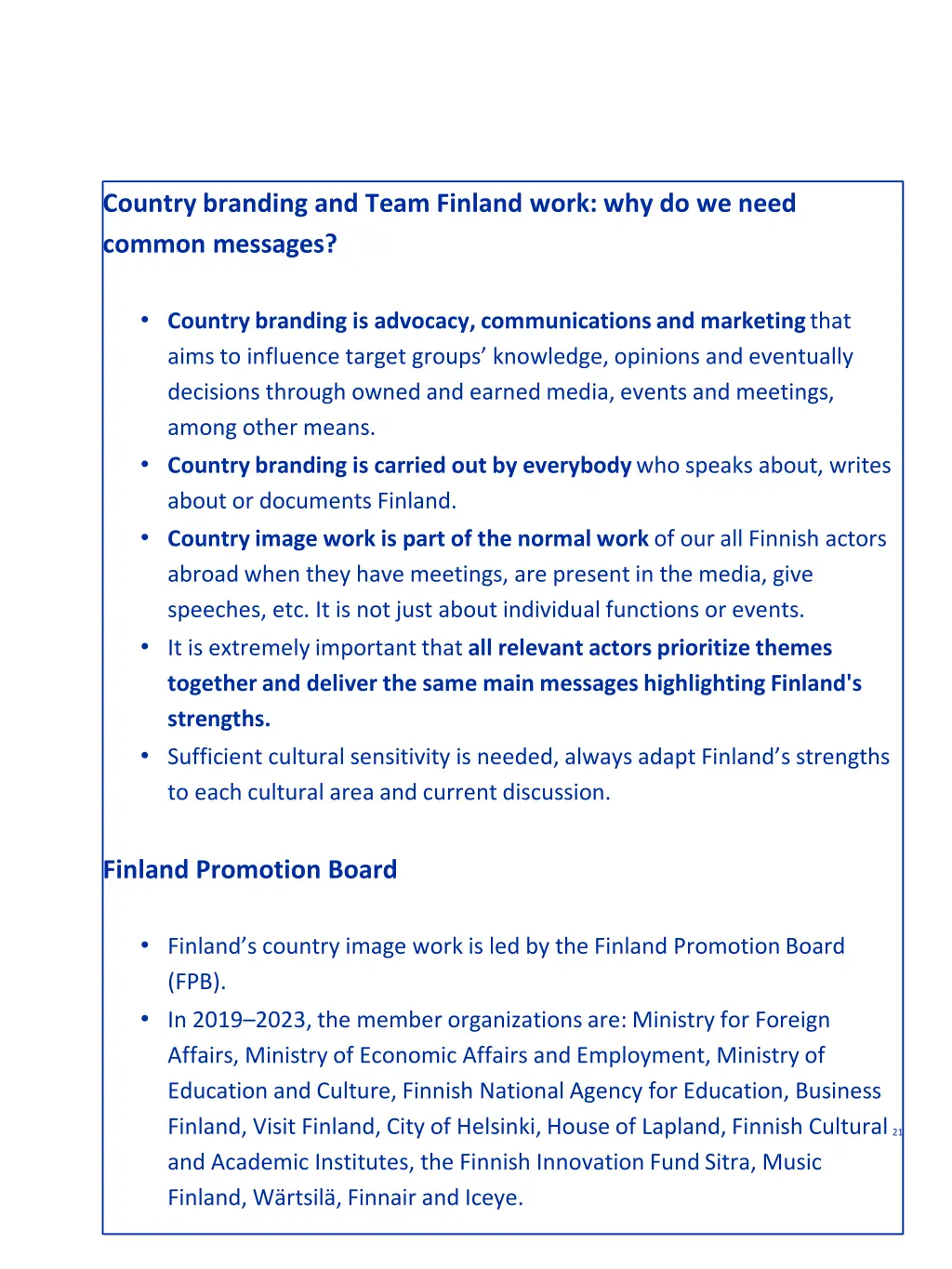 country branding and team finland work