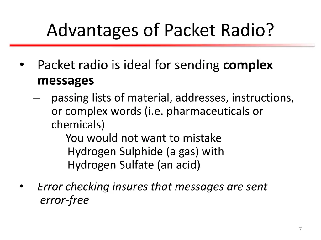 advantages of packet radio 1