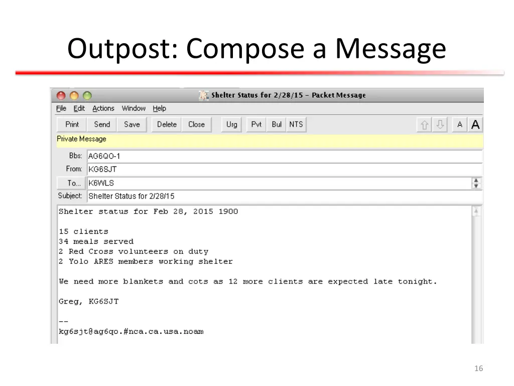 outpost compose a message