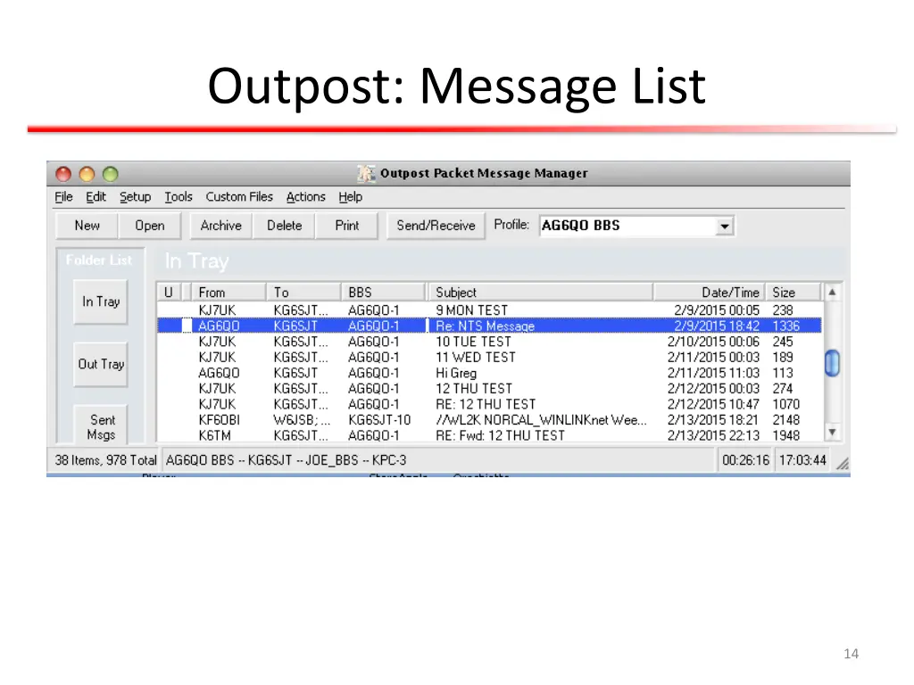 outpost message list