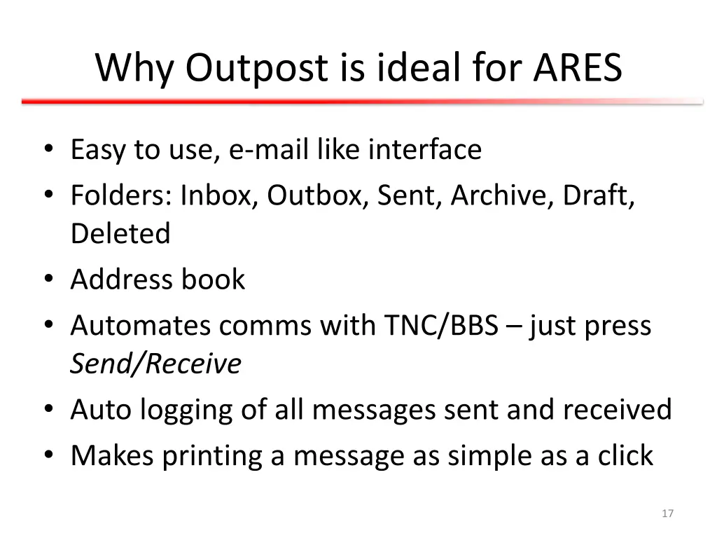 why outpost is ideal for ares