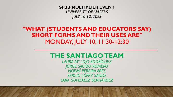 sfbb multiplier event university of angers july