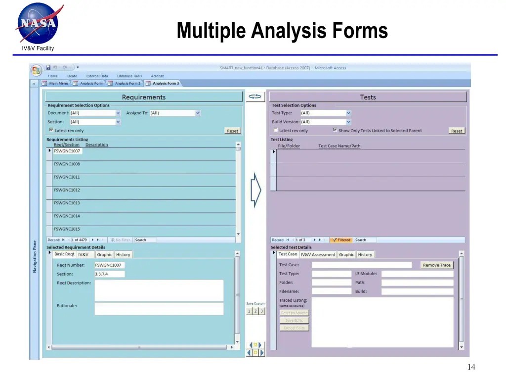 multiple analysis forms