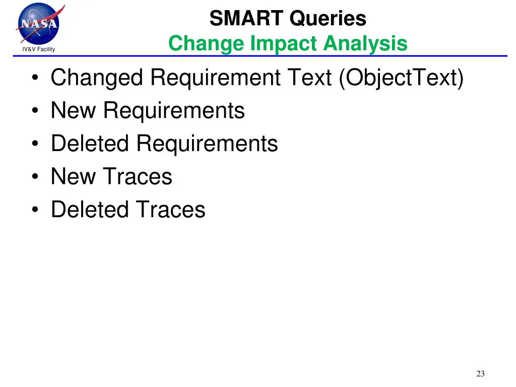 smart queries change impact analysis