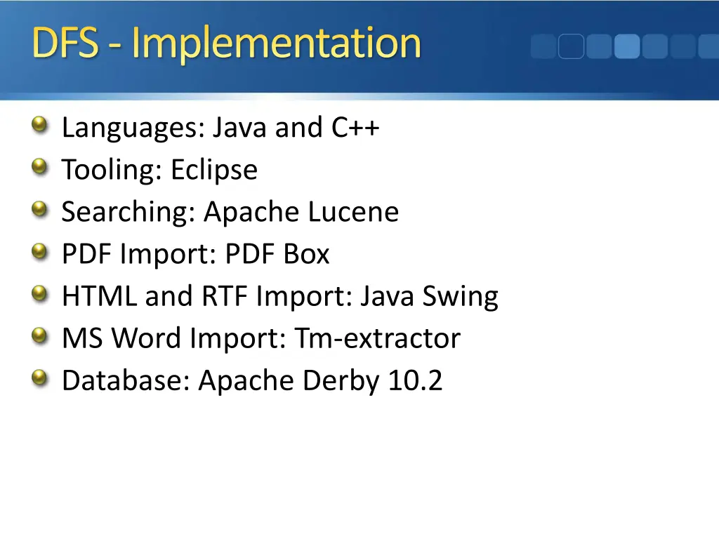 dfs implementation