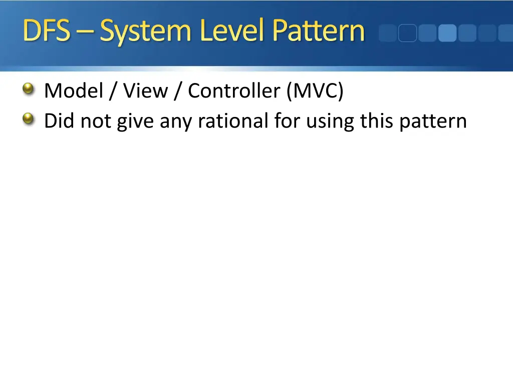 dfs system level pattern