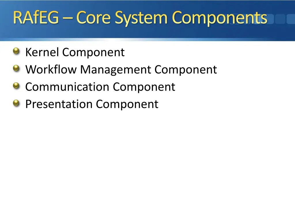 rafeg core system components