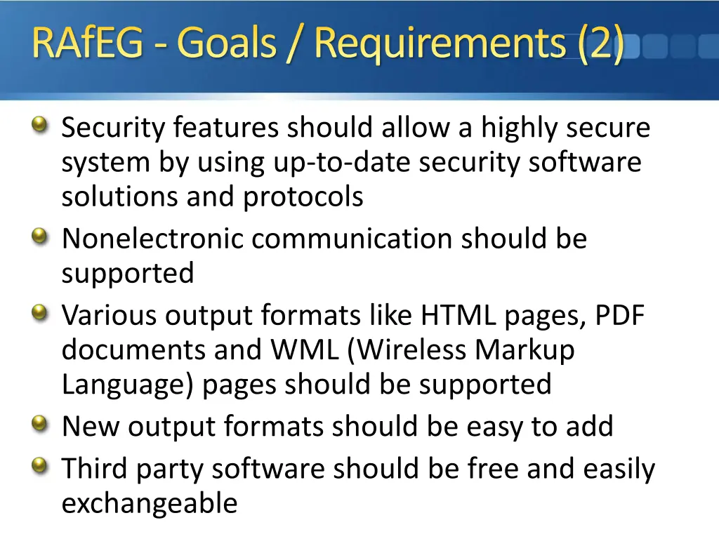 rafeg goals requirements 2