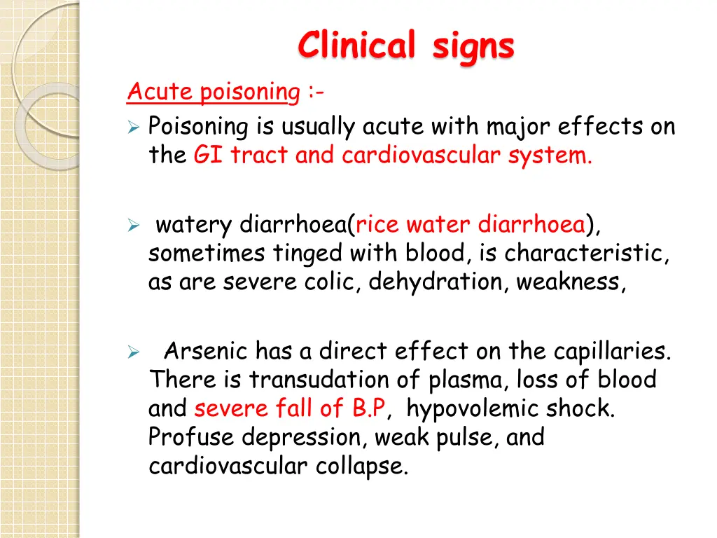 clinical signs