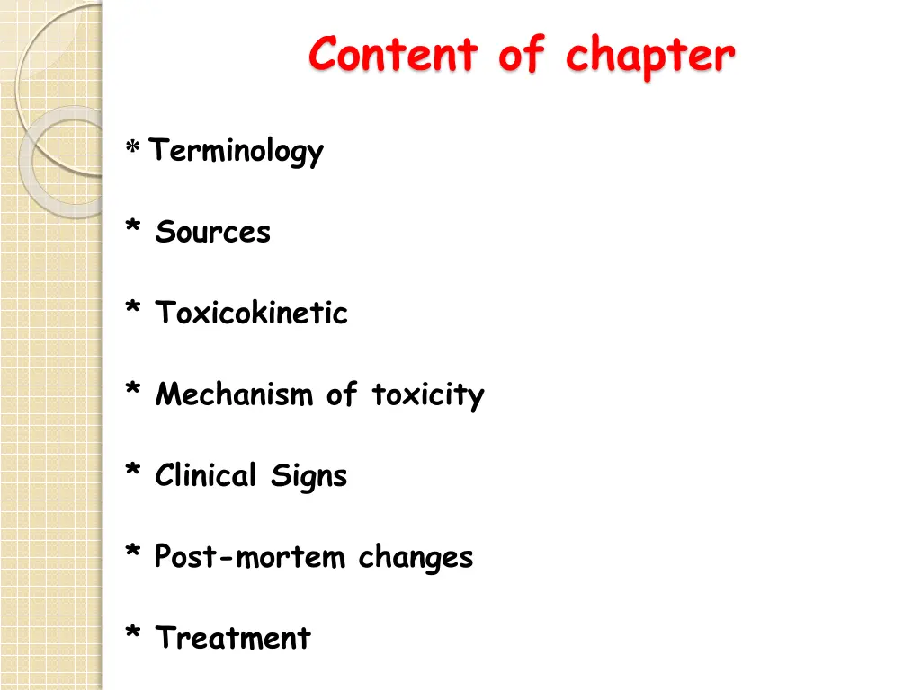 content of chapter