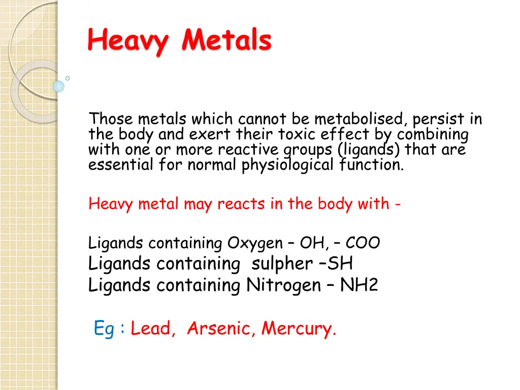 heavy metals