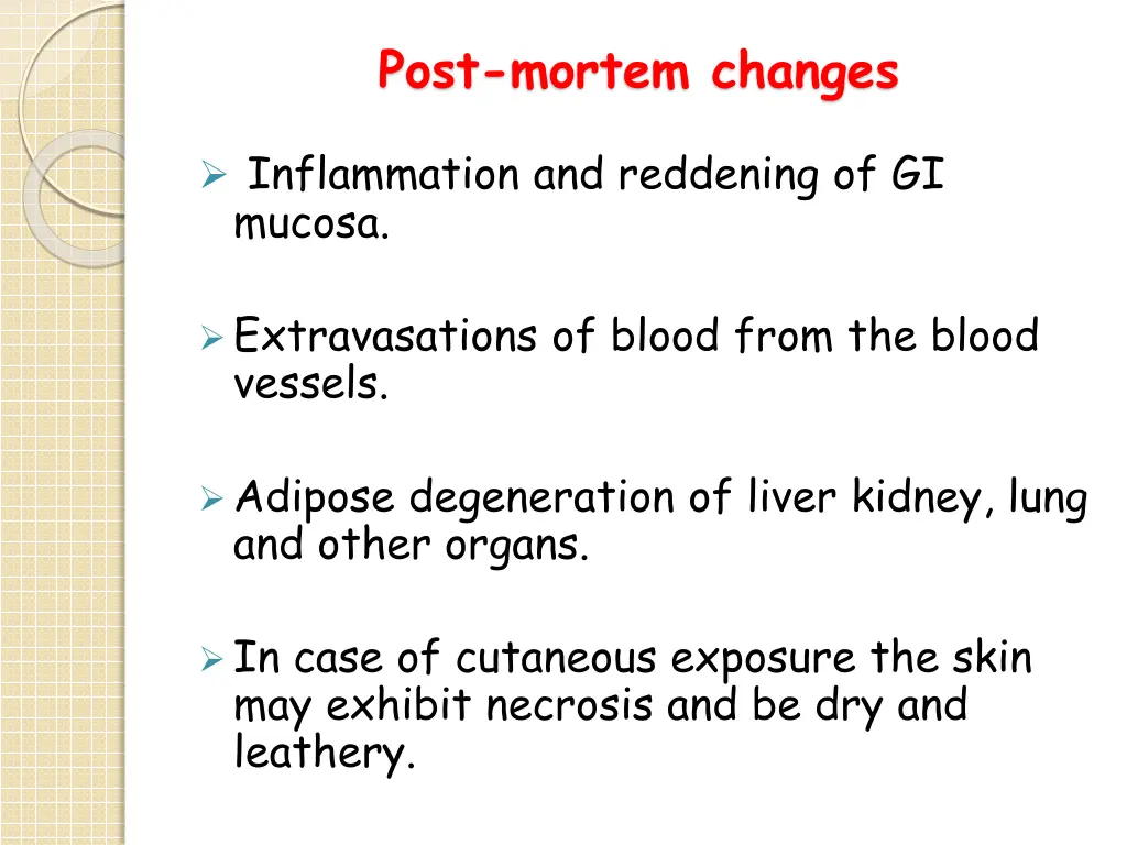 post mortem changes