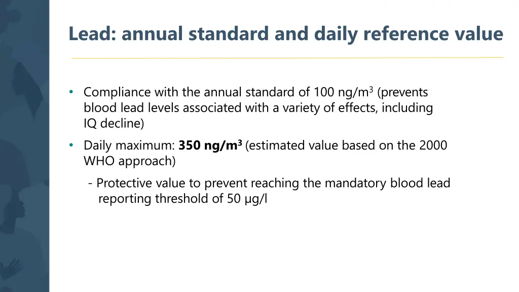 lead annual standard and daily reference value