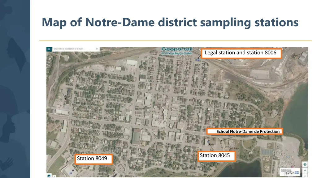 map of notre dame district sampling stations