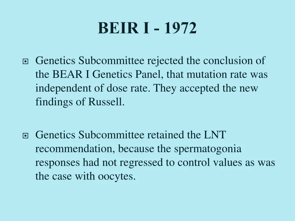 genetics subcommittee rejected the conclusion