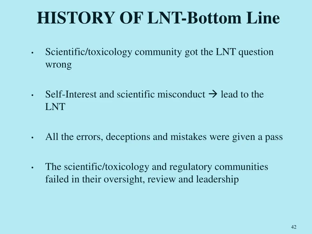 history of lnt bottom line