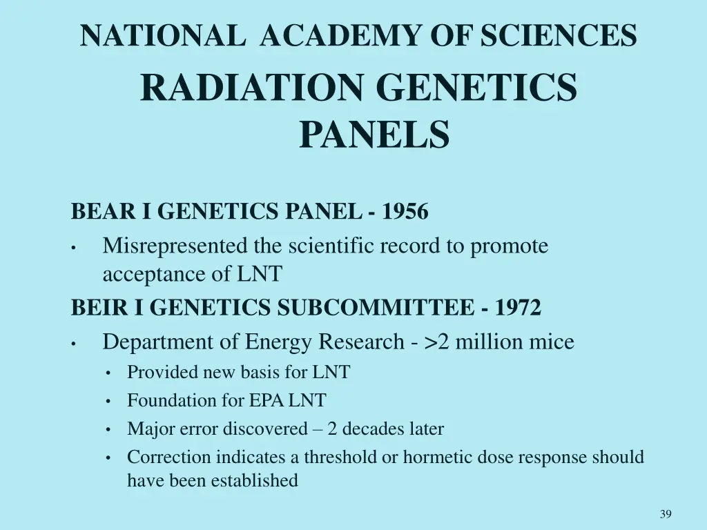 national academy of sciences radiation genetics