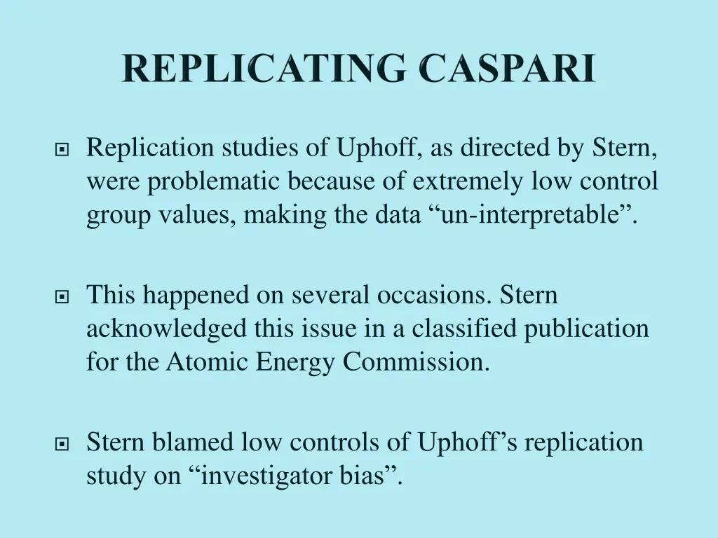 replication studies of uphoff as directed