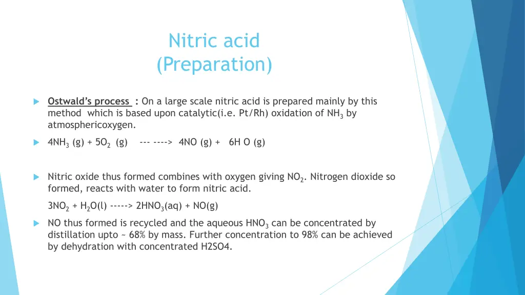 nitric acid preparation