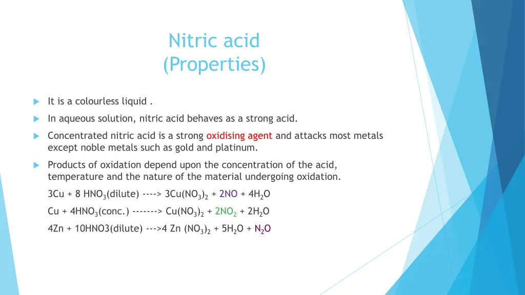 nitric acid properties