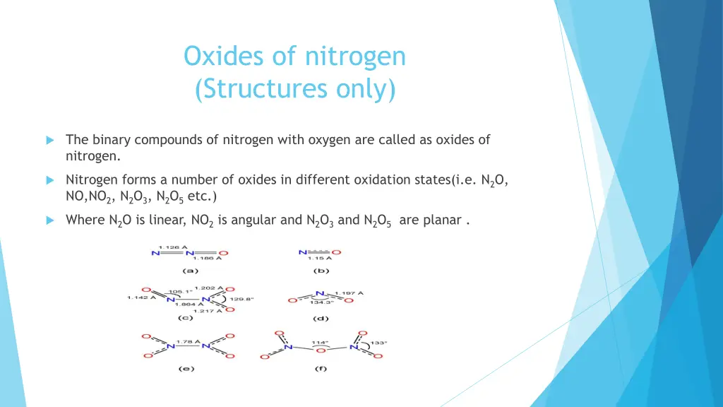 oxides of nitrogen structures only