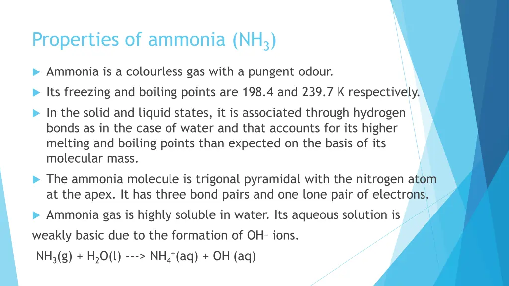 properties of ammonia nh 3