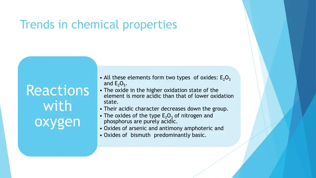 trends in chemical properties 2