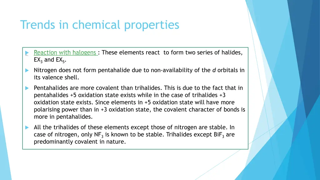 trends in chemical properties 4