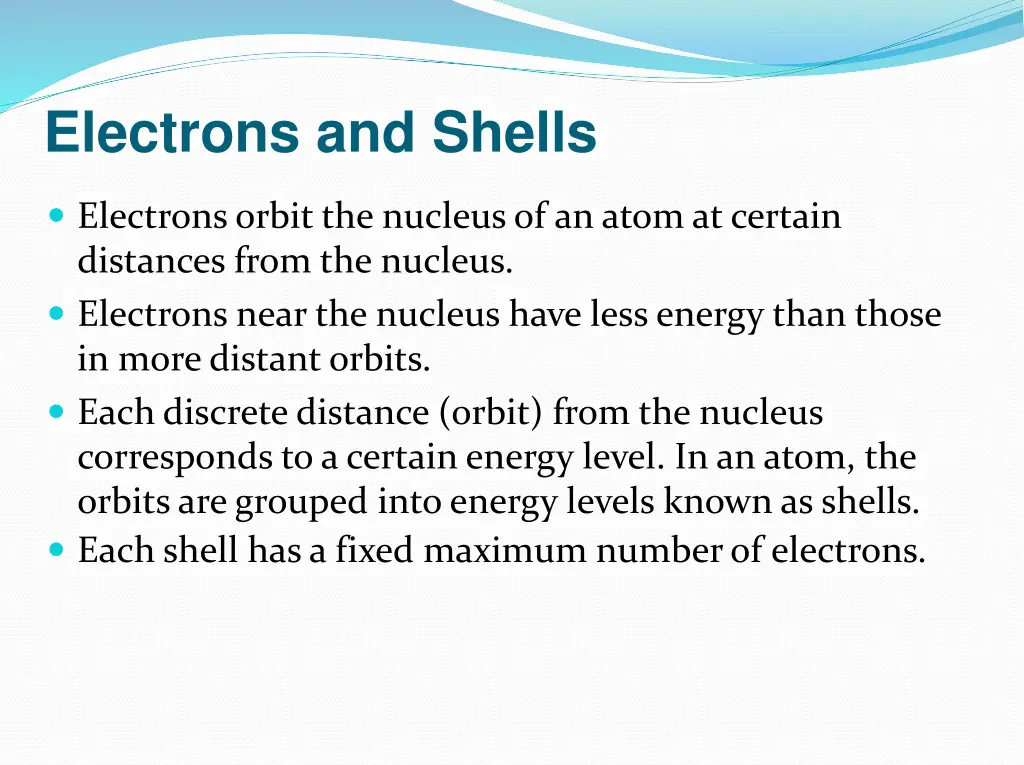 electrons and shells