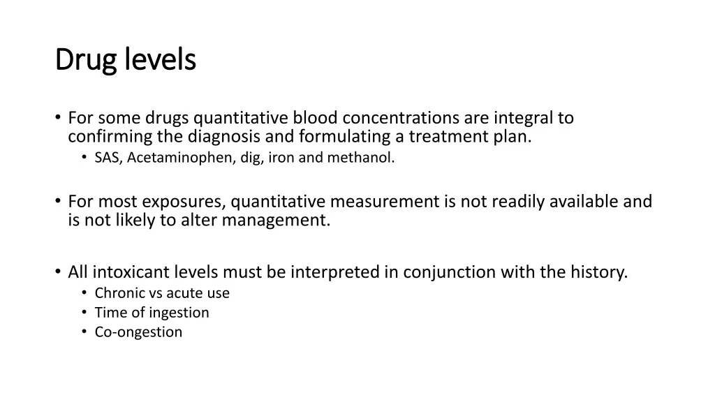 drug levels drug levels