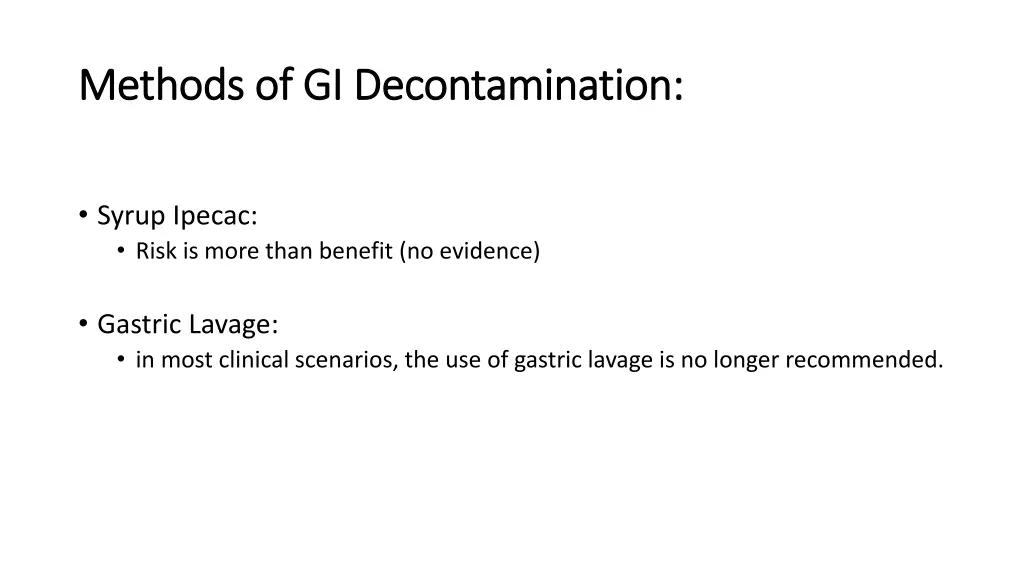 methods of methods of gi decontamination