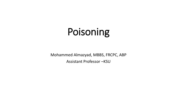 poisoning poisoning