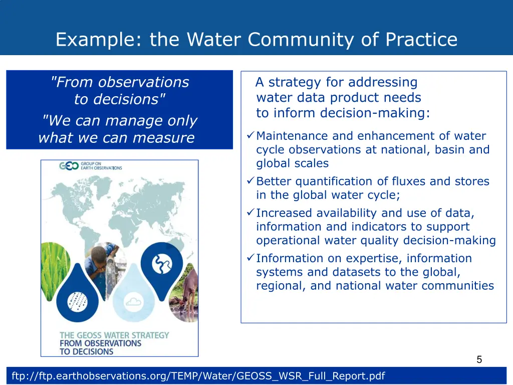 example the water community of practice