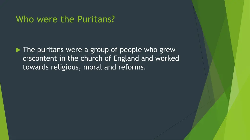 who were the puritans