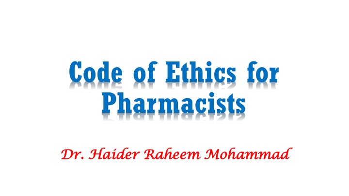 code of ethics for pharmacists