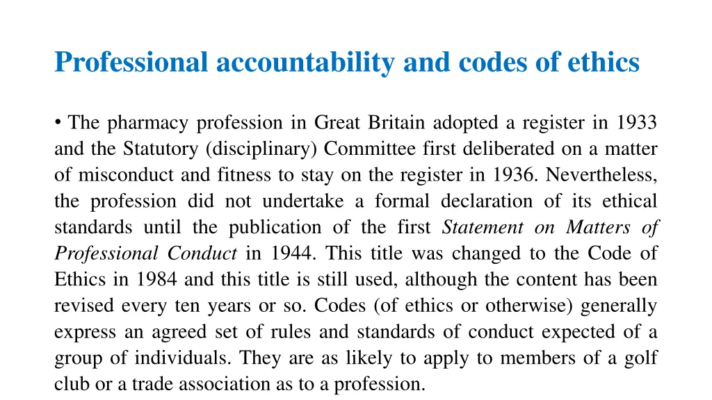 professional accountability and codes of ethics 1